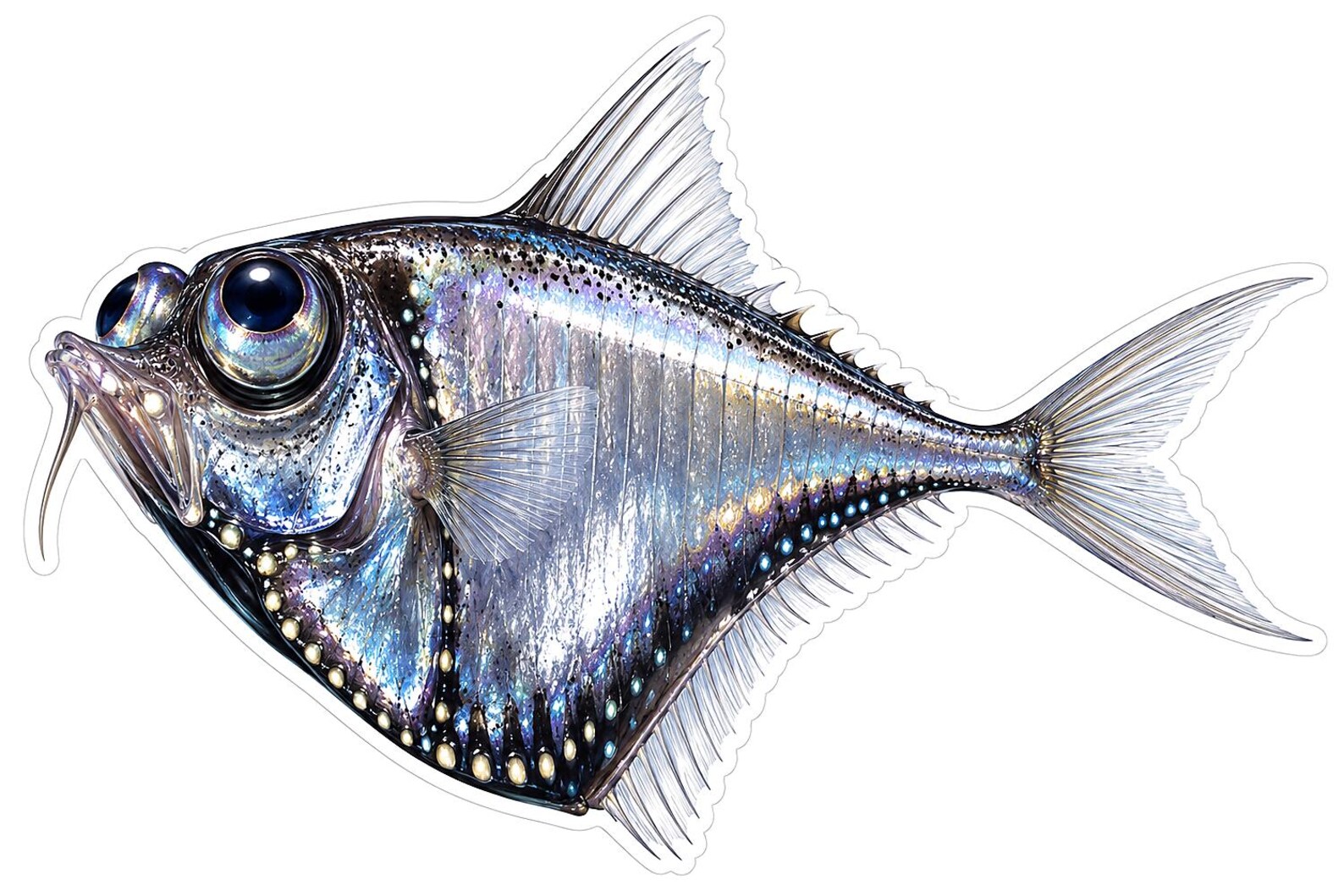 Deep Vinyl Sticker Iridescent Deep Body Silver Fish Art Vinyl Decal Stickers - Etsy