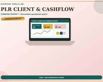 Arkusz kalkulacyjny PLR dla klientów i przepływów pieniężnych, CRM w programie Excel z możliwością zmiany marki, śledzenie faktur i płatności, prawa do odsprzedaży