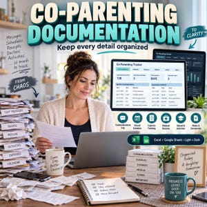 Co-Parenting Documentation Spreadsheet | Custody, Communication, Expense & Parenting Time Tracker | Excel Google Sheets
