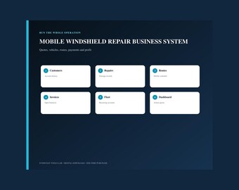 Mobile Windshield Repair Business System, Auto Glass CRM, Job Tracker (Digital Download)
