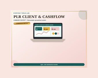 PLR Client and Cashflow Spreadsheet, Rebrandable Excel CRM, Invoice and Payment Tracker, Resell Rights