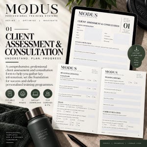 Formulario de evaluación y consulta para clientes de entrenador personal / PDF rellenable para admisión y evaluación de salud