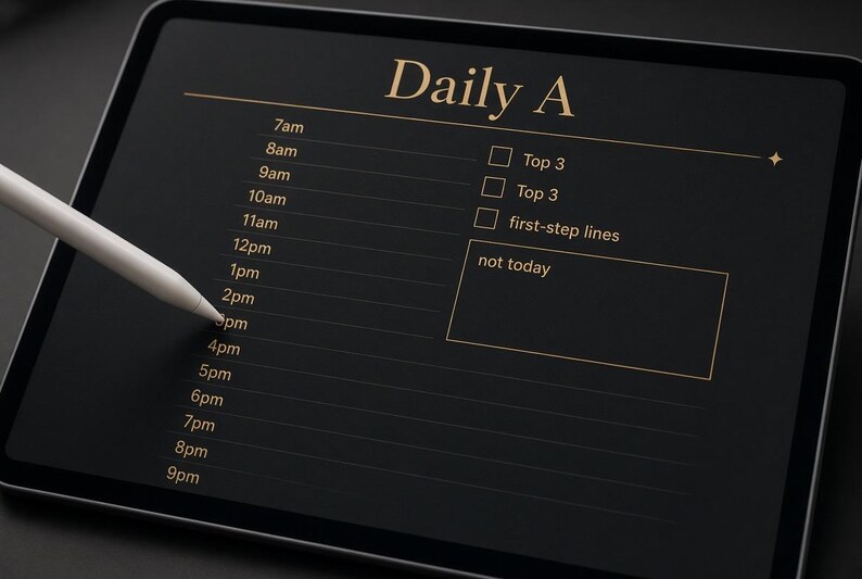 Dark Mode ADHD Planner for Goodnotes: Undated Daily Weekly Brain Dump ...