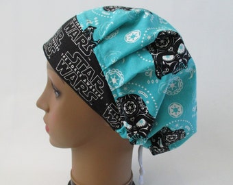 Bouffant Scrub Hat-Star Wars-Sugar Skulls-Teal-Disney-USA Made-Scrub Caps-Surgical Cap-Medical Hat-Nurse-Veterinarian-Chemo-Food Prep-Dental