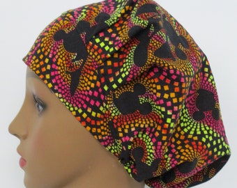 Bouffant Scrub Hat-Mickey Mouse Psychedelic-USA Made-Scrub Caps-Surgical Cap-Medical Hat-Nurse-Veterinarian-Chemo-Food Prep-Dental