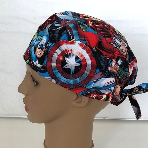 Unisex Scrub Hat-Heroes Packed-Regular & Euro size-USA Made-Scrub Caps-Surgical Cap-Medical Hat-Doctor-Nurse-Vet-Chemo-Dental