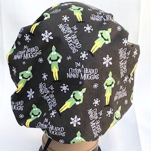 Bouffant Scrub Hat-ELF-Buddy the Elf-Christmas-USA Made-Scrub Caps-Surgical Cap-Medical Hat-Nurse-Vet-Chemo-Dental