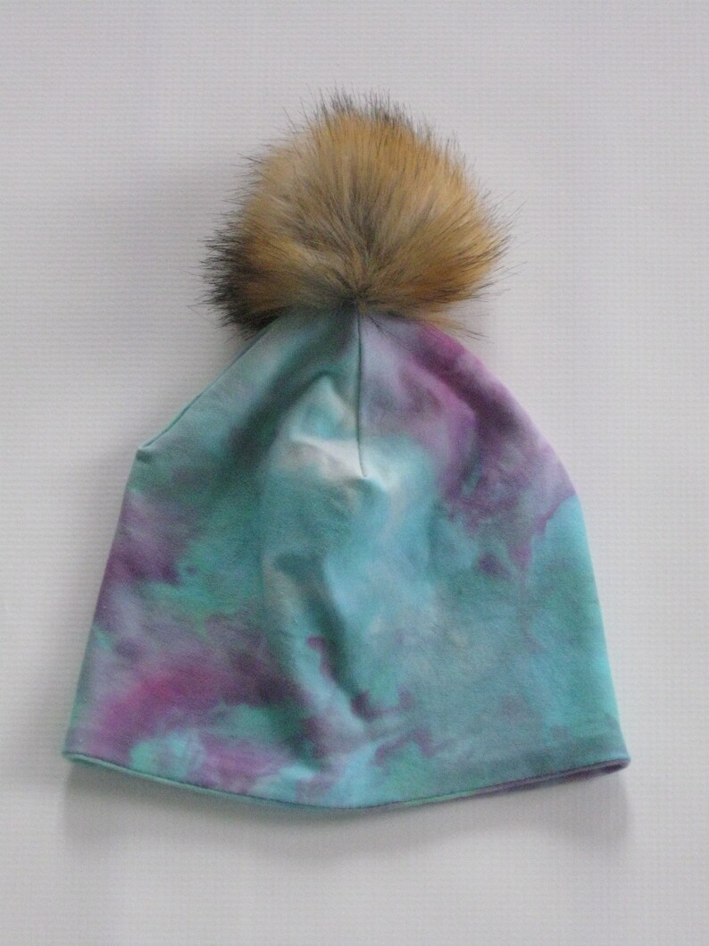 Custom Tie Dye Pom Pom BeanieMystic MermaidHandmadeSlouchy Etsy