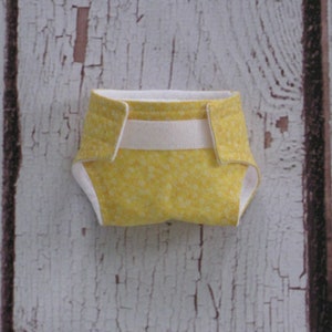 Doll Diaper fits Wee Baby Stella, Baby Stella or MiniKane-Yellow Mini Floral-Handmade-Great for pretend play