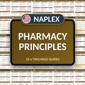 NAPLEX Pharmacy Principles Revision Bundle | 10 Visual Study Guides | US Pharmacy Exam Prep PDF
