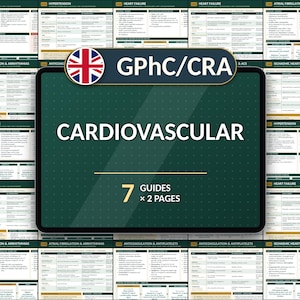 Revisionspaket för kardiovaskulär farmaci i Storbritannien | GPhC CRA 2026 studieguider (PDF)
