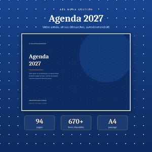 Agenda 2027 Démarches Administratives PDF Hyperlié | Budget Foyer, Suivi Dossiers CAF, Délais de Recours | GoodNotes | Français