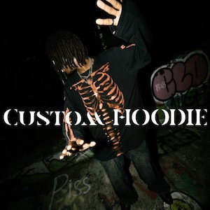 Individuell gebleichter Hoodie, handbemaltes Sweatshirt, Streetwear-Pullover nach Maß, Ihr Design