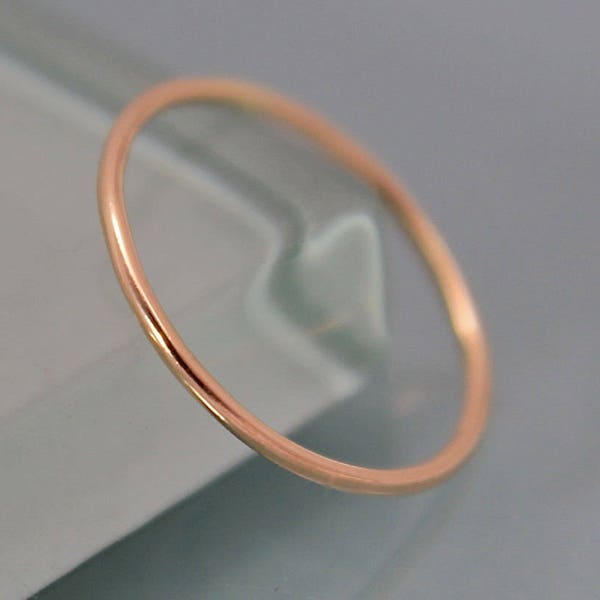 Thread Ring 18k SOLID .8mm Yellow Gold Thin Thread Spacer Round Simple Stacking Band Ring  Shiny Finish Eco-friendly Recycled Gold