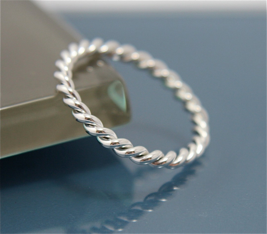 Silver Twist Ring Thick Twisted Rope Infinity Band Stacking Ring 3mm ...