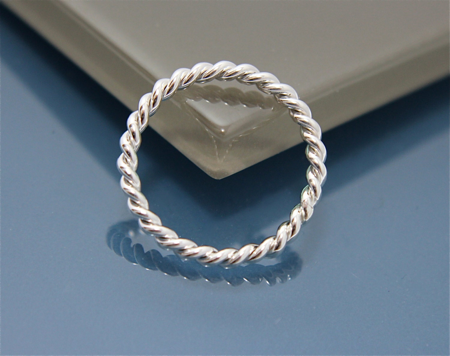 Silver Twist Ring Thick Twisted Rope Infinity Band Stacking Ring 3mm ...