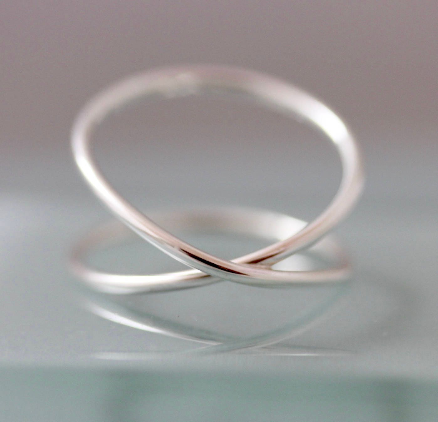 Criss Cross Tree Leaf Infinity Ring – Sterling Silver Band, Sizes 4-10 - View #7