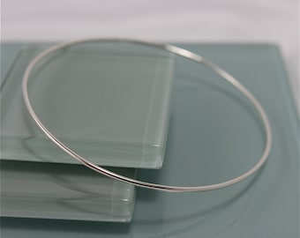 Sterling Silver Shiny Thin Bangle Bright Finish Stacking Bracelet Eco Friendly Recycled Silver