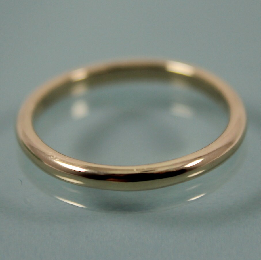 14KY 2.5mm Half Round Band Size 4 Size 4 Length Width 2.5 