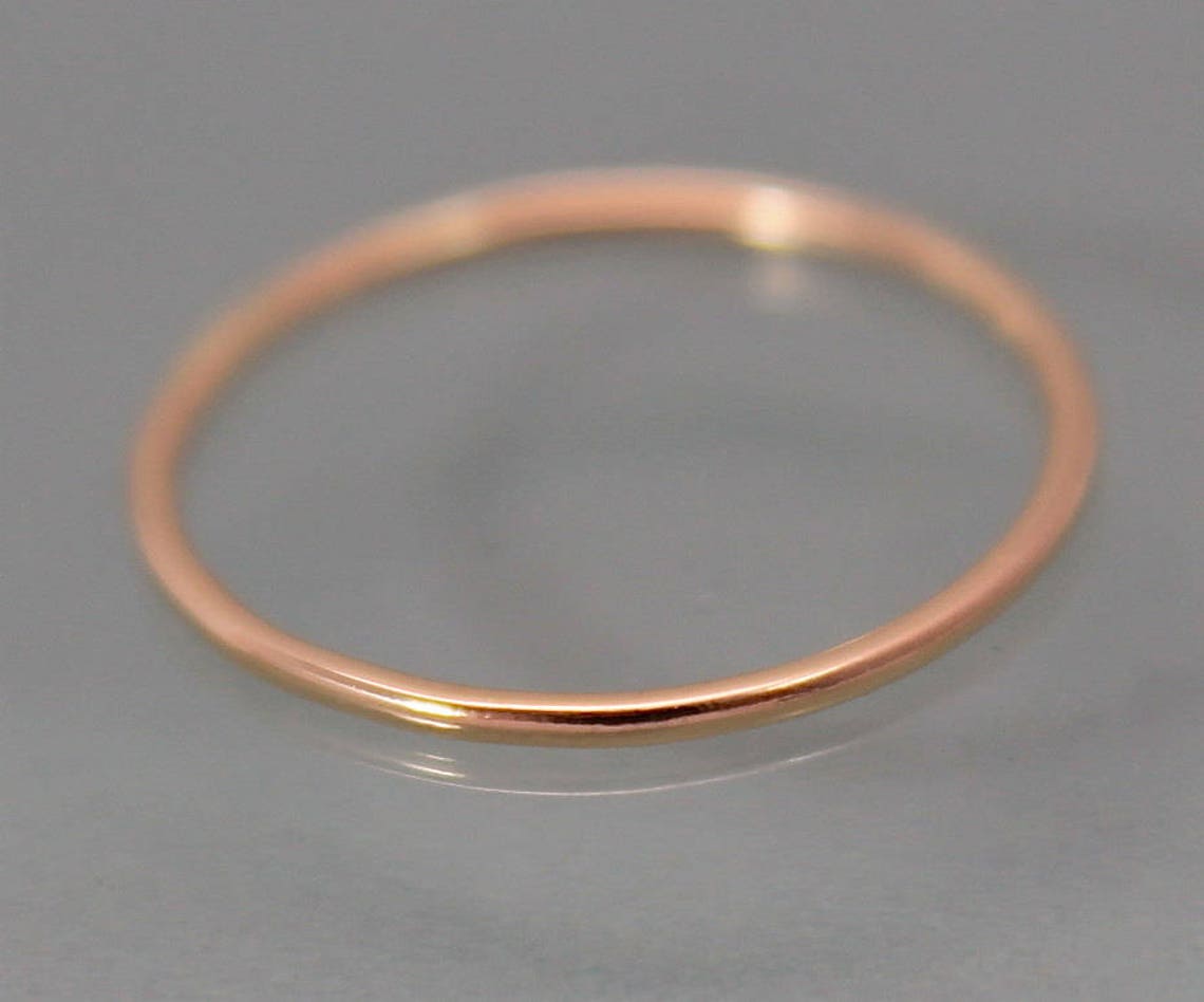 Thread Ring 18k SOLID .8mm Yellow Gold Thin Thread Spacer Round Simple ...