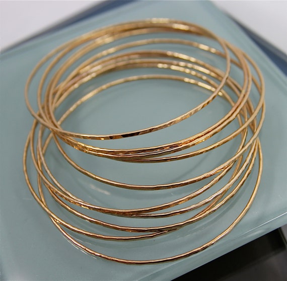 Bonyak Jewelry Round Double Loop Bangle Bracelet w/St Daniel in Gold-Filled Bonyak Jewelry Round Double Loop Bangle Bracelet w/St Daniel in Gold-Filled