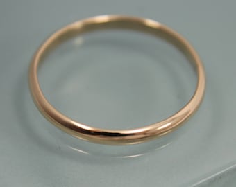 14k Kuppelring Massivgold 2mm x 1mm Klassisches Ehering Halbrund Stapelring Eco Friendly Recycling Gold Glänzend Finish