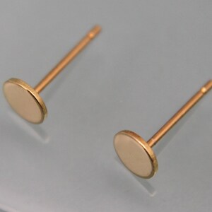 18k Earrings Circle Dot Disk 5mm 18k SOLID Yellow Gold Studs Shiny Finish Recycled Eco Friendly Gold image 3
