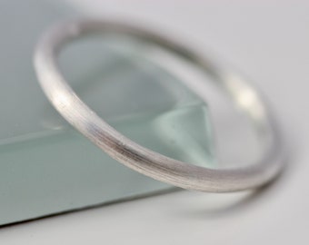 Custom Order 2mm x 1.5mm Sterling Silver Half Round Ring With Message inside size 6 Brushed Finish