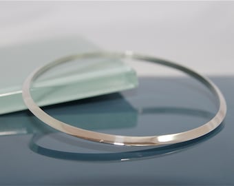 Sterling Silver Triangle Bangle Bright Finish Stacking Bracelet