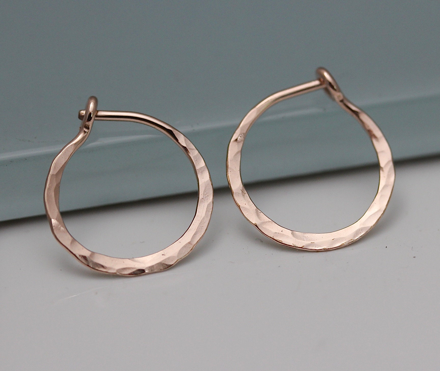 Real rose gold shop hoop earrings