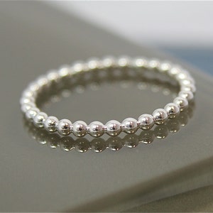 Ball Chain Stacking Ring Sterling Silver Shiny Finish image 3