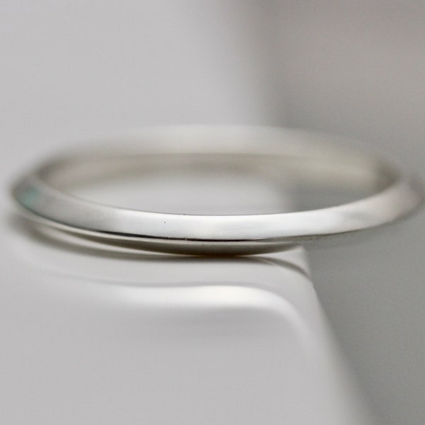 Silver Ring Knife Edge Triangle Profile Stacking Band Ring Recycled Eco-Friendly Sourced By Tinysparklestudio