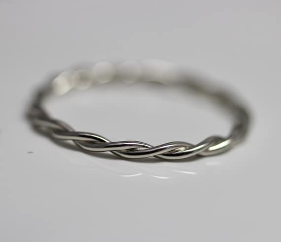 Rose Gold Stainless Steel Braided Twisted Rope Stackable Ring Rose Gold Stainless Steel Braided Twisted Rope Stackable Ring