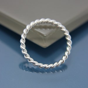 Twisted Rope Sterling Silver Band Stacking Ring Shiny Finish - Etsy