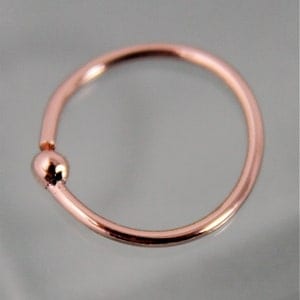Nose Ring 14k SOLID Rose Gold 7mm Simple Nose Ring Hoop 20g Recycled Rose Gold Yellow Gold 18k Gold Sterling Silver