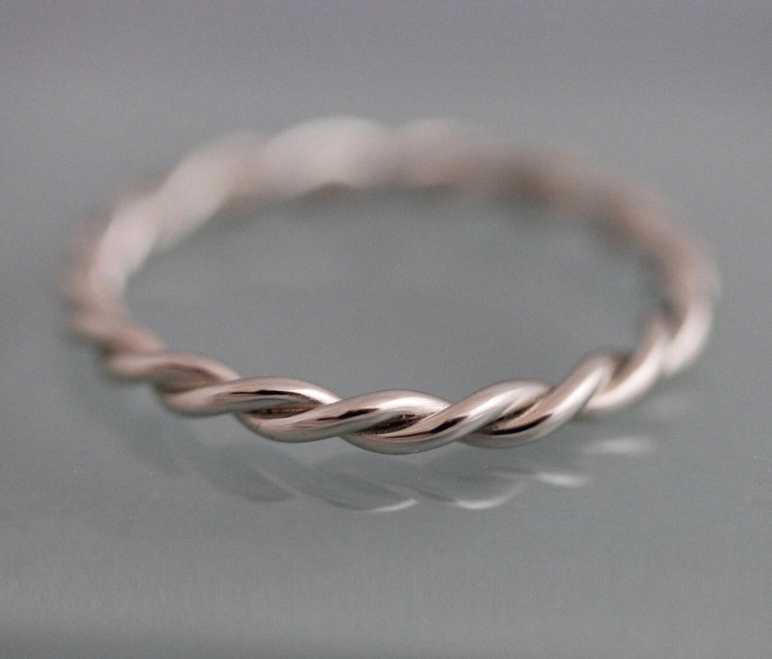 Silver Twist Ring Relaxed Rope Infinity Loose Twisted Wedding | Etsy