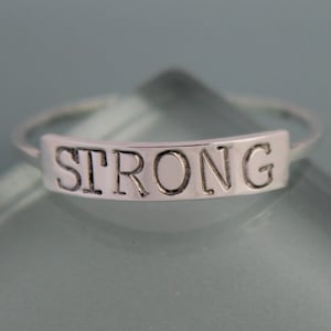 Name Ring Personalized Word ID Ring Sterling Silver Baby Name Mother Ring Inspirational Band Stackable Eco Friendly Recycled Gold Strong