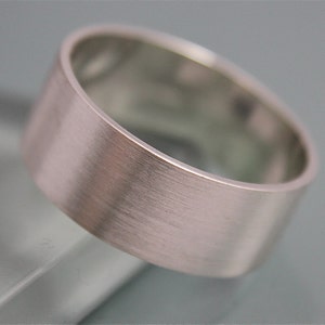 Wide Sterling Silver Ring Brushed 9mm Flat Rectangle Eco Friendly Stacking Recycled Silver Band Men&#39;s Wedding Ring Statement Ring