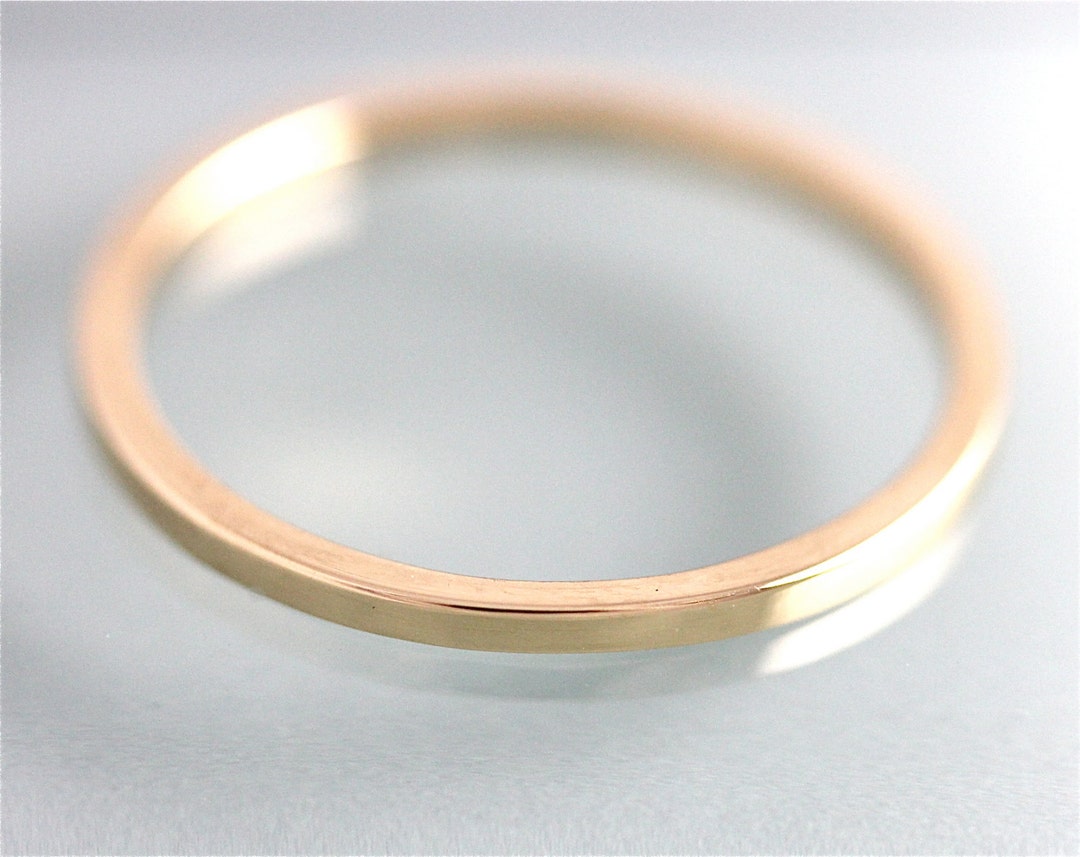 18k Gold Wedding Band Square Ring SOLID Gold 1.5mm Square Stacking Band ...