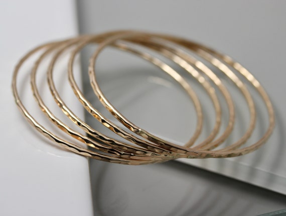 Solid gold shop bangle set
