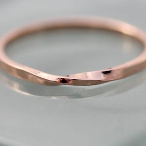 Mobius Ring 14k Solid Rose Gold Single Twist Band 1.5mm x 1mm Flat Profile 14k Yellow Gold 14k White Gold 18k Yellow Gold Option Recycled