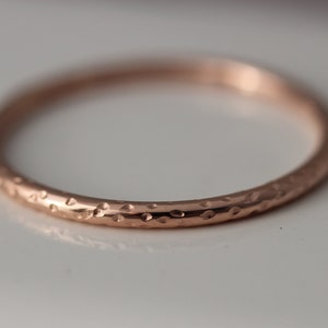 Rose Gold Ring Stardust 14k SOLID Wedding Ring Dot Finish Stacking Band Full Round 1.6mm Eco Friendly Recycled Gold Yellow, White 18k Option