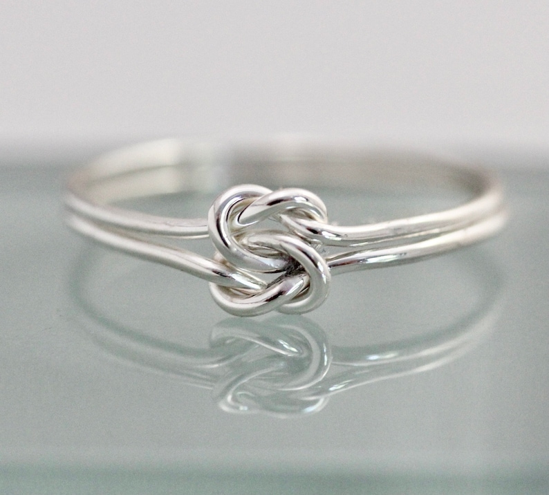 Double Knot Ring Silver Love Knot Ring Thin Interlocked Etsy