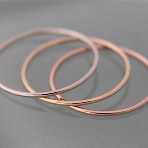 Gold Stack Rings Choose 3 14k SOLID Gold Super Skinny Stacking Thread ...