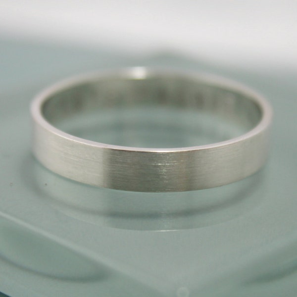 Silver Ring Flat Brushed Satin Matte Recycled Sterling Silver image 1