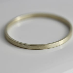 Green Gold Ring Flat 1.5mm x 1mm  14k Solid Green Gold  Wedding Band Square Sides Rectangle Stacking Ring Shiny Polish Eco Friendly Recycled