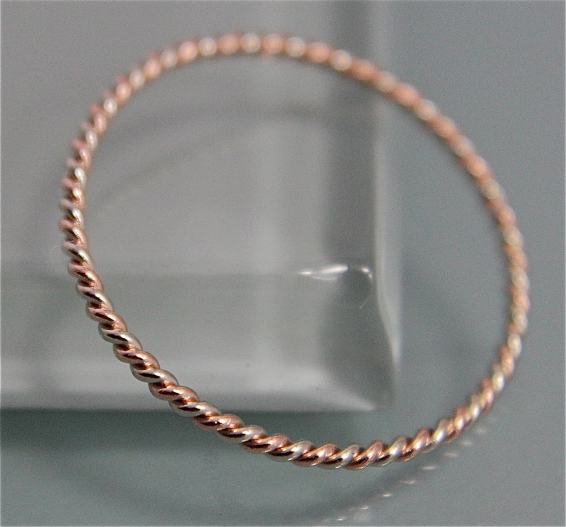 Whisper Thin 1mm Two Tone 14k SOLID Gold Skinny Twisted Rope Etsy