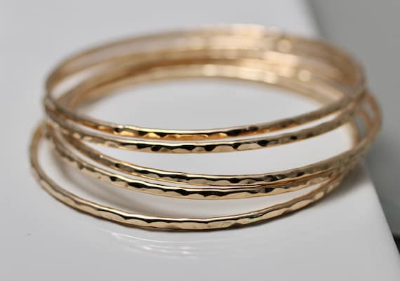 Thick Gold Bangle I Minimalist Stacking Bracelets I Safana Jewellery