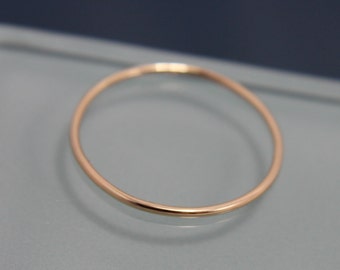 Thin Gold Ring 14k SOLID Yellow Gold Thin 1mm Stacking Band Spacer Midi Smooth Shiny Finish Eco Friendly Recycled Gold