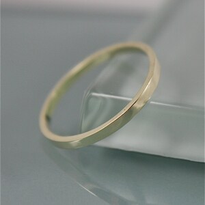 Green Gold Ring Flat 1.5mm X 1mm 14k Solid Green Gold Wedding Band ...